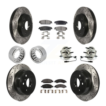 Hub Bearing Coated Brake Rotor Pad Shoe Front Rear Kit (10Pc) For Chevrolet 1500
