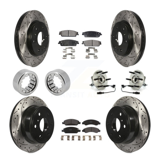 Hub Bearing Coated Brake Rotor Pad Shoe Front Rear Kit (10Pc) For Chevrolet 1500