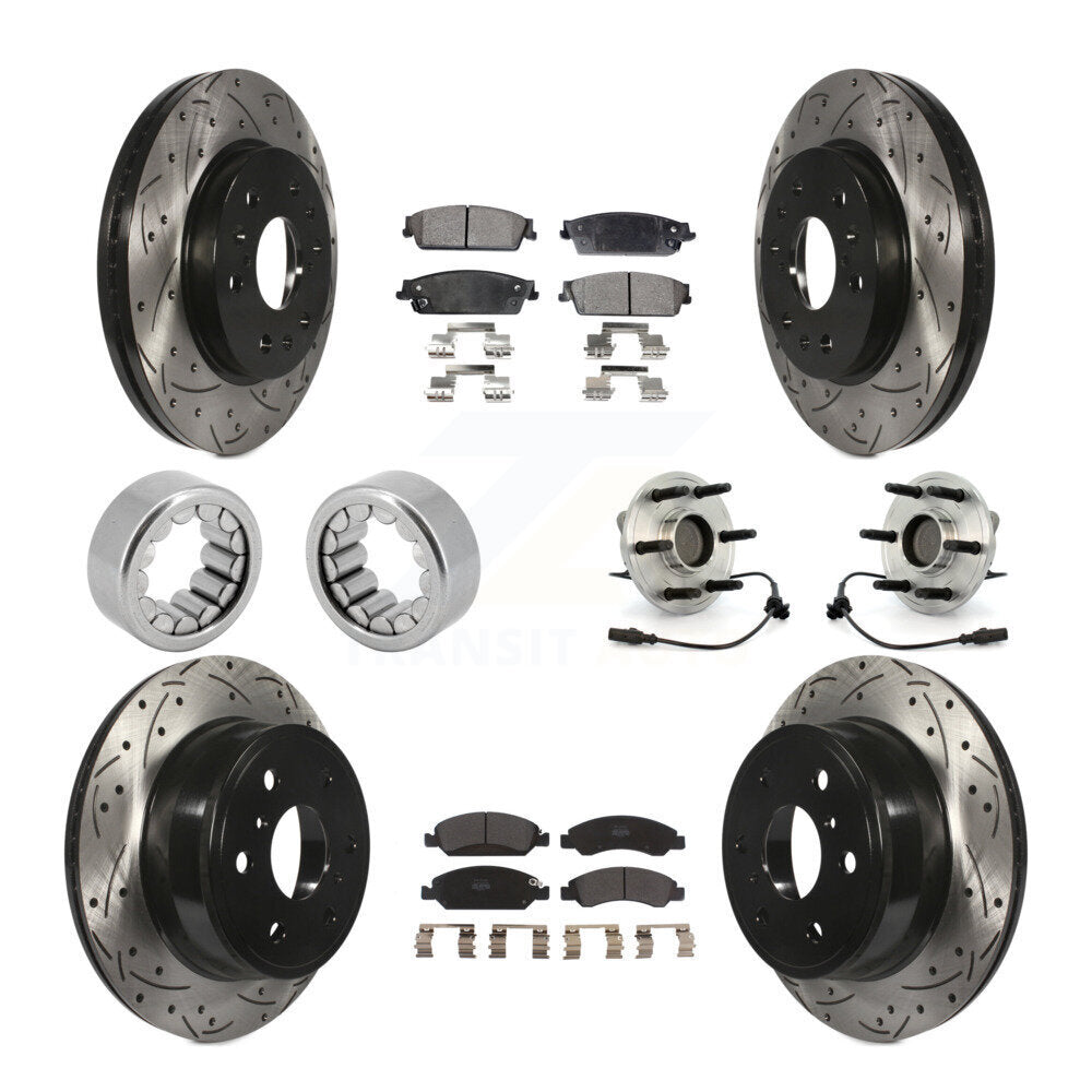 Hub Bearing Coated Brake Rotor Pad Shoe Front Rear Kit (10Pc) For Chevrolet 1500