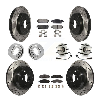 Hub Bearing Coated Brake Rotor Pad Shoe Front Rear Kit (10Pc) For Chevrolet 1500