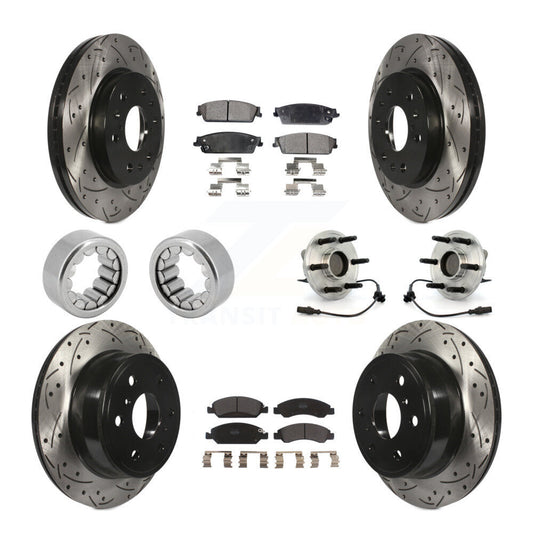 Hub Bearing Coated Brake Rotor Pad Shoe Front Rear Kit (10Pc) For Chevrolet 1500