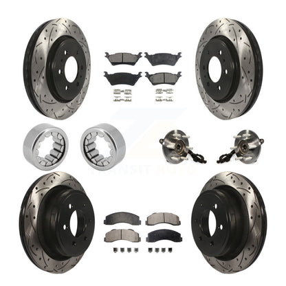 Hub Bearing Coated Brake Rotor And Pad Shoe Front Rear Kit (10Pc) For Ford F-150