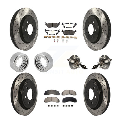 Hub Bearing Coated Brake Rotor And Pad Shoe Front Rear Kit (10Pc) For Ford F-150
