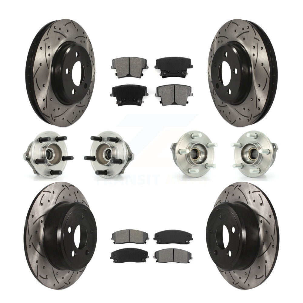 Hub Bearing Coat Brake Rotor Pads Front Rear Kit (10Pc) For Dodge Charger Magnum