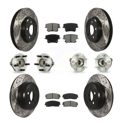 Hub Bearing Coat Brake Rotor Pads Front Rear Kit (10Pc) For Dodge Charger Magnum