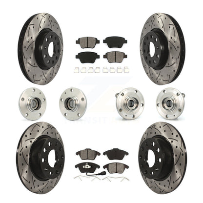 Hub Bearing Coat Brake Rotor Pad Front Rear Kit (10Pc) For Volkswagen Beetle GTI
