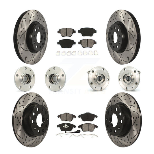 Hub Bearing Coat Brake Rotor Pad Front Rear Kit (10Pc) For Volkswagen Beetle GTI