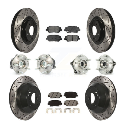 Hub Bearing Coat Brake Rotor Pad Front Rear Kit (10Pc) For 14-15 Kia Sorento FWD
