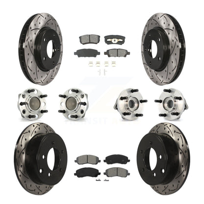 Hub Bearing Coated Disc Brake Rotor Pads Front Rear Kit (10Pc) For Dodge Caliber