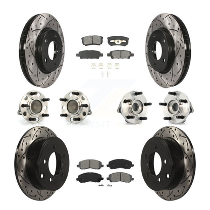 Hub Bearing Coated Disc Brake Rotor Pads Front Rear Kit (10Pc) For Dodge Caliber