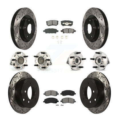 Hub Bearing Coated Brake Rotor Pads Front Rear Kit (10Pc) For Chrysler Dodge 200