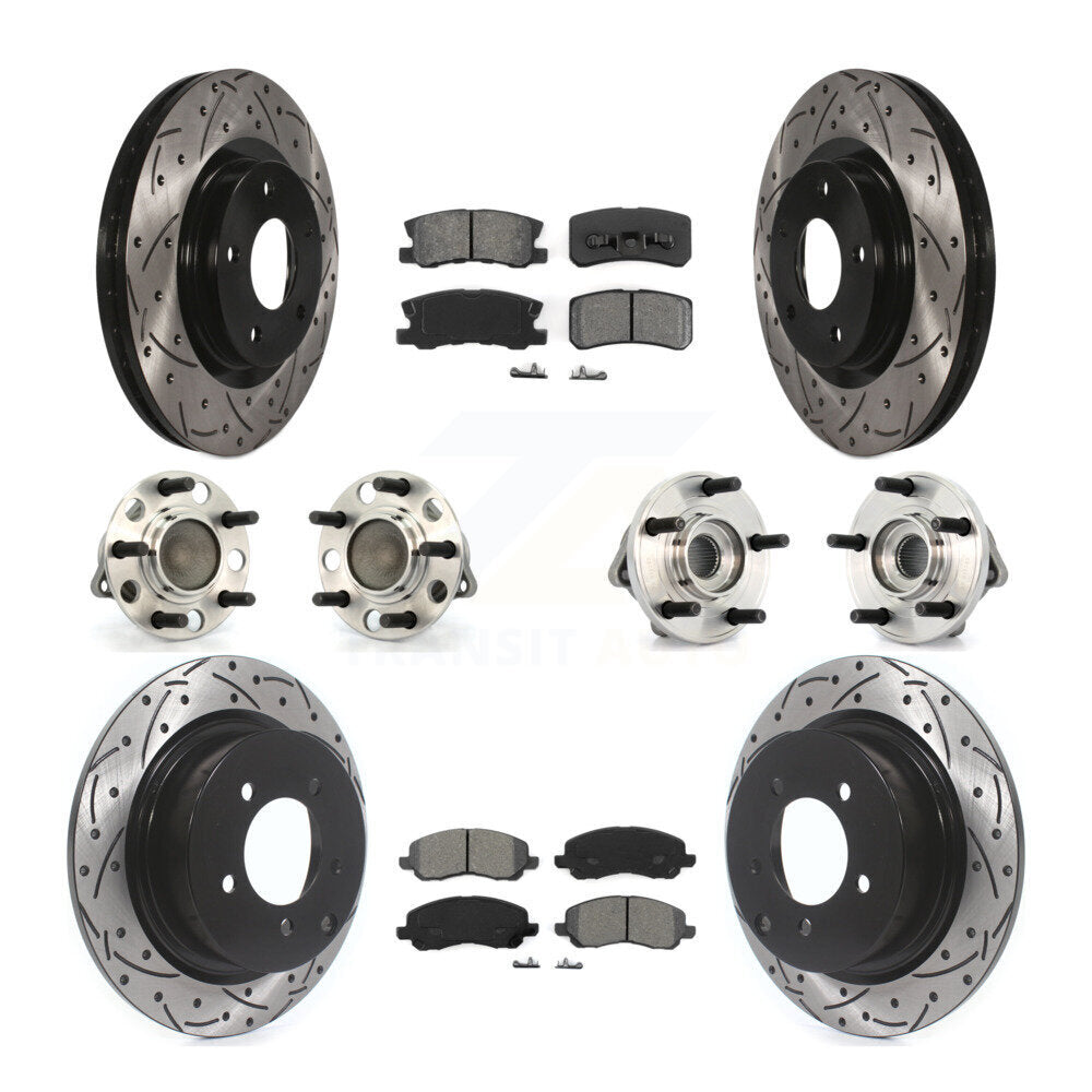 Hub Bearing Coat Brake Rotor Pads Front Rear Kit (10Pc) For Chrysler Sebring 200