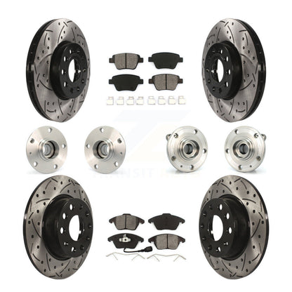 Hub Bearing Coated Brake Rotor & Pad Front Rear Kit (10Pc) For Volkswagen Beetle