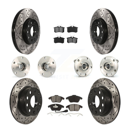 Hub Bearing Coated Brake Rotor & Pad Front Rear Kit (10Pc) For Volkswagen Beetle
