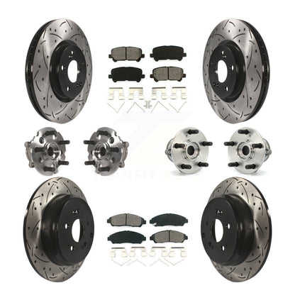 Hub Bearing Coat Brake Rotor Pad Front Rear Kit (10Pc) For Honda Pilot Acura MDX