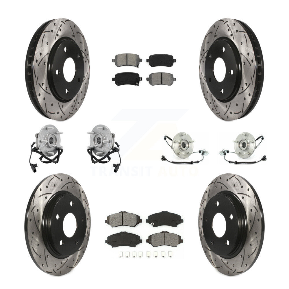 Bearing Coat Brake Rotor Pads Front Rear Kit (10Pc) For Dodge Grand Caravan Town