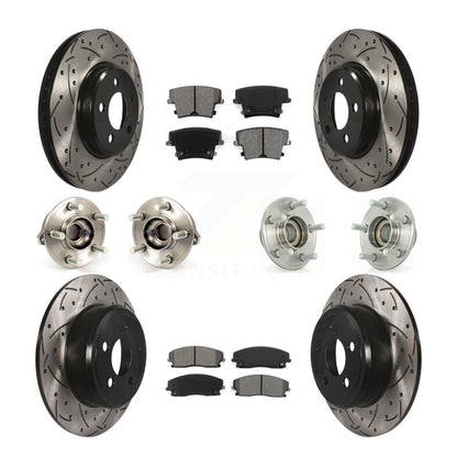 Hub Bearing Coated Brake Rotor Pads Front Rear Kit (10Pc) For Dodge Chrysler 300