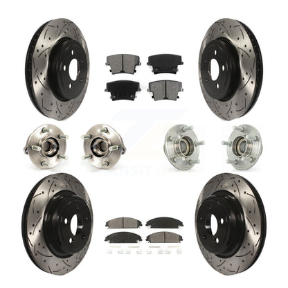 Hub Bearing Coated Disc Brake Rotor Pads Front Rear Kit (10Pc) For Dodge Charger