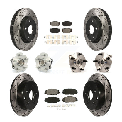 Hub Bearing Coated Disc Brake Rotor & Pads Front Rear Kit (10Pc) For Toyota RAV4