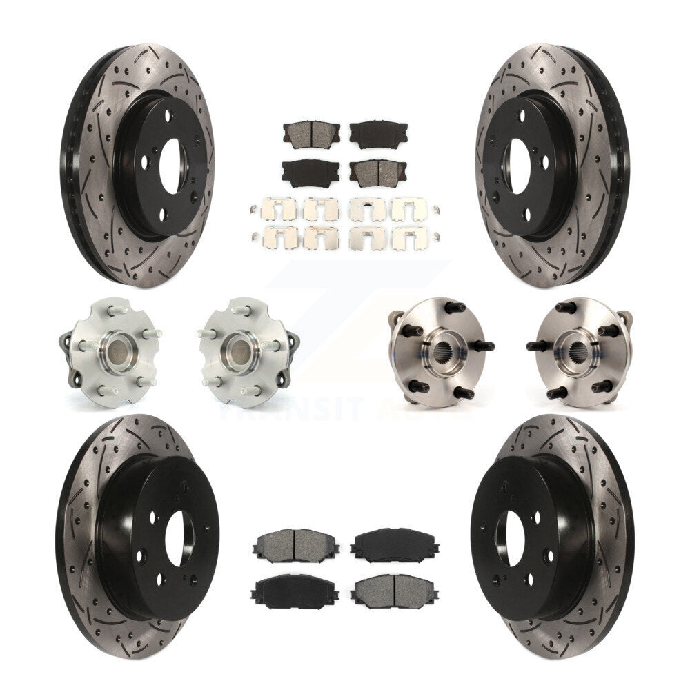 Hub Bearing Coated Brake Rotor & Pad Front Rear Kit (10Pc) For Toyota RAV4 Lexus