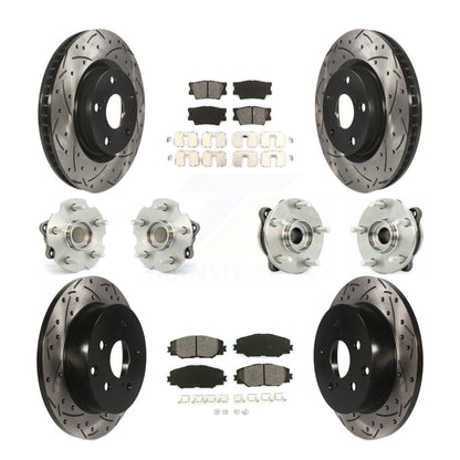 Hub Bearing Coated Disc Brake Rotor & Pads Front Rear Kit (10Pc) For Toyota RAV4