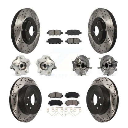 Hub Bearing Coat Brake Rotor Pads Front Rear Kit (10Pc) For Nissan Juke To 04 14