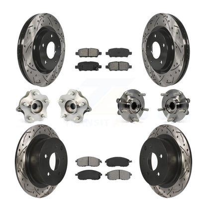 Hub Bearing Coated Disc Brake Rotor & Pads Front Rear Kit (10Pc) For Nissan Juke