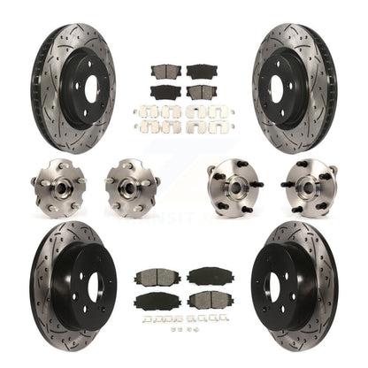 Hub Bearing Coated Disc Brake Rotor & Pads Front Rear Kit (10Pc) For Toyota RAV4