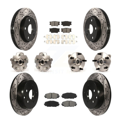 Hub Bearing Coated Disc Brake Rotor & Pads Front Rear Kit (10Pc) For Toyota RAV4