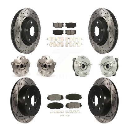 Hub Bearing Coated Disc Brake Rotor & Pads Front Rear Kit (10Pc) For Toyota RAV4