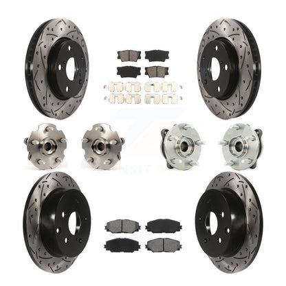 Hub Bearing Coated Disc Brake Rotor & Pads Front Rear Kit (10Pc) For Toyota RAV4