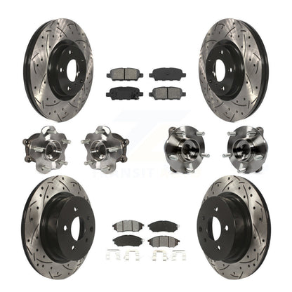 Hub Bearing Coat Brake Rotor Pad Front Rear Kit (10Pc) For INFINITI G37 EX35 G25