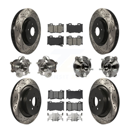 Hub Bearing Coated Disc Brake Rotor Pads Front Rear Kit (10Pc) For INFINITI FX50