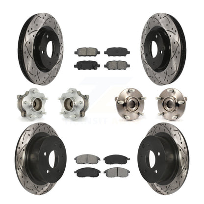 Hub Bearing Coated Disc Brake Rotor Pads Front Rear Kit (10Pc) For Nissan Sentra
