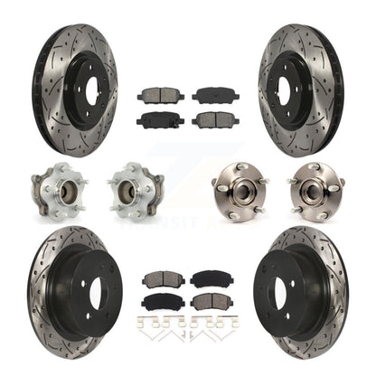 Hub Bearing Coated Disc Brake Rotor Pads Front Rear Kit (10Pc) For Nissan Sentra