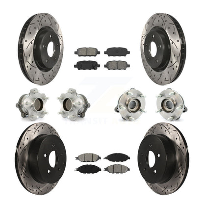 Hub Bearing Coat Brake Rotor Pad Front Rear Kit (10Pc) For Nissan Pathfinder FWD
