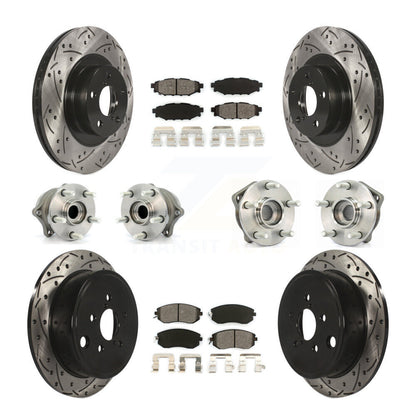Hub Bearing Coat Brake Rotor Pad Front Rear Kit (10Pc) For Subaru Impreza Legacy
