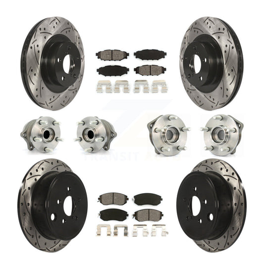 Hub Bearing Coat Brake Rotor Pad Front Rear Kit (10Pc) For Subaru Impreza Legacy