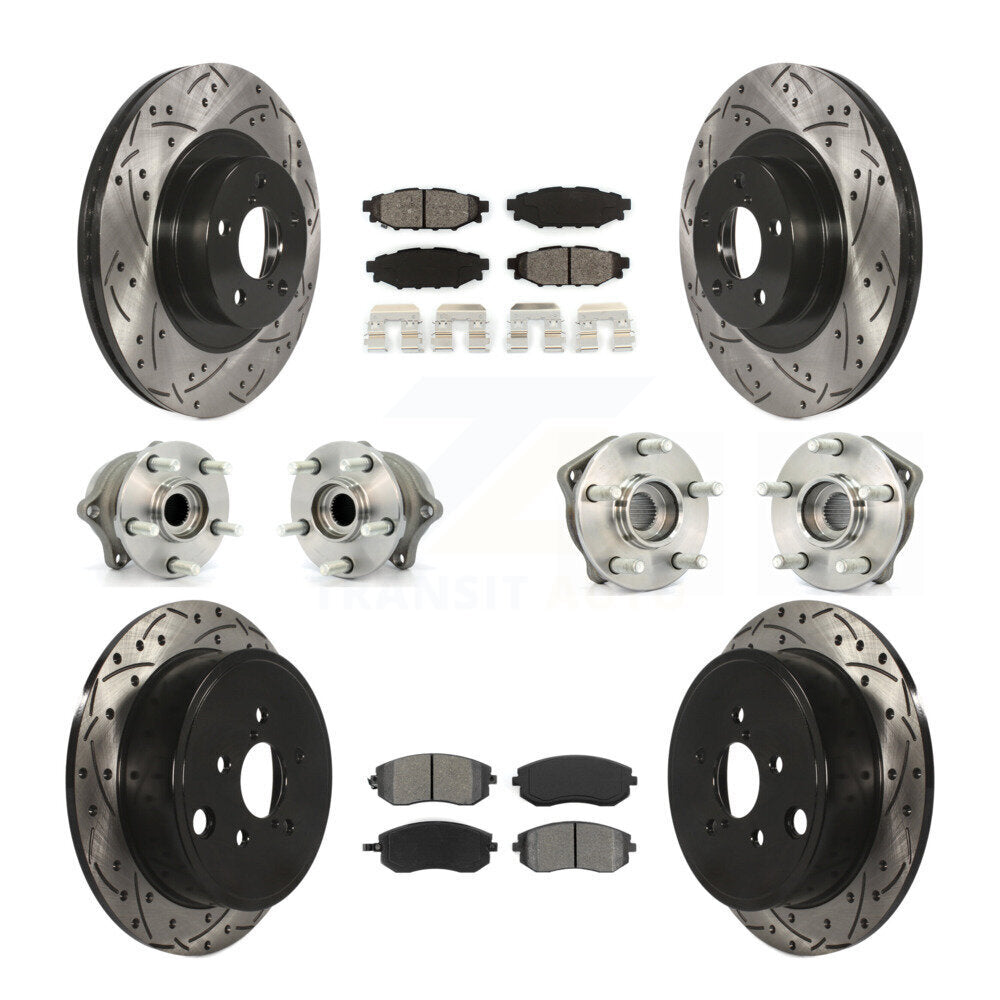 Hub Bearing Coat Brake Rotor Pad Front Rear Kit (10Pc) For Subaru Outback Legacy