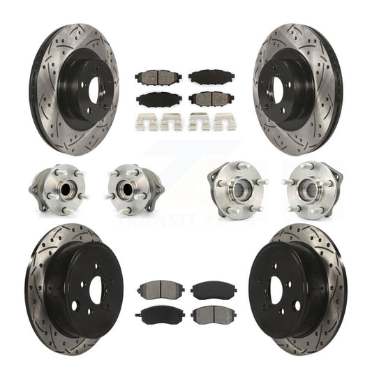 Hub Bearing Coat Brake Rotor Pad Front Rear Kit (10Pc) For Subaru Outback Legacy