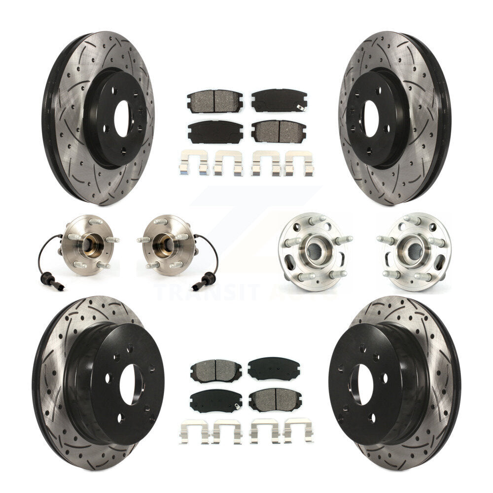 Hub Bearing Coat Brake Rotor Pad Front Rear Kit (10Pc) For Chevrolet Equinox GMC