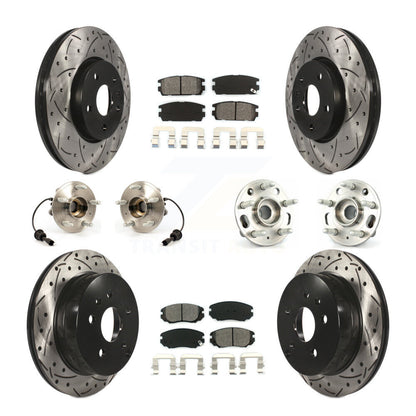 Hub Bearing Coat Brake Rotor Pad Front Rear Kit (10Pc) For Chevrolet Equinox GMC