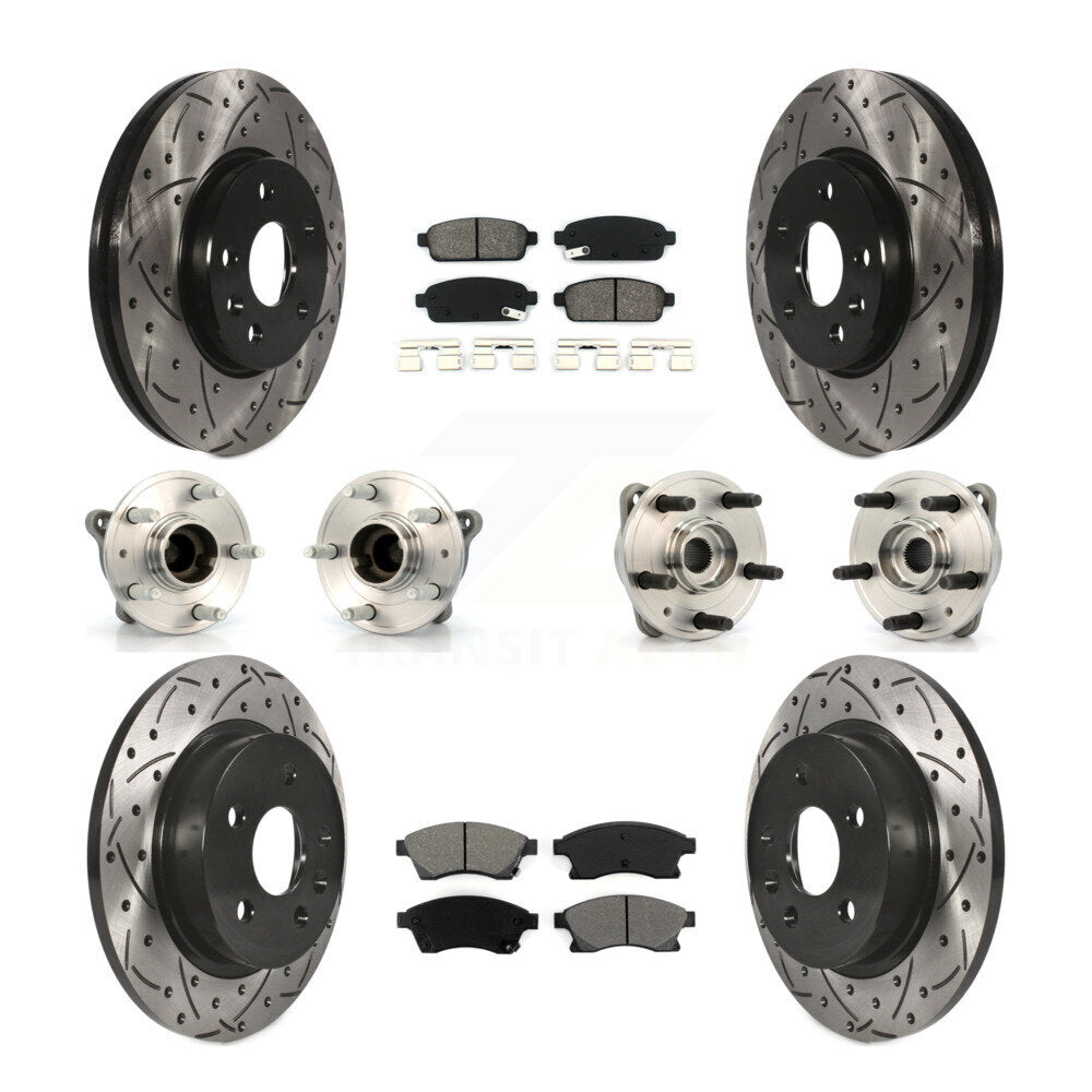 Hub Bearing Coat Brake Rotor Pad Front Rear Kit (10Pc) For 11-12 Chevrolet Cruze