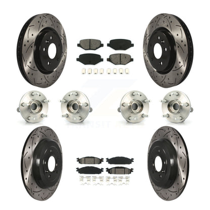 Hub Bearing Coated Disc Brake Rotor Pads Front Rear Kit (10Pc) For Ford Explorer