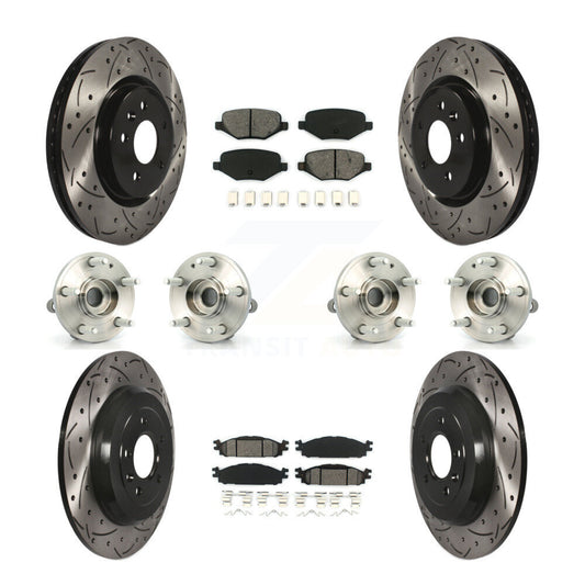 Hub Bearing Coated Disc Brake Rotor Pads Front Rear Kit (10Pc) For Ford Explorer