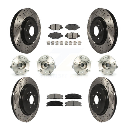 Hub Bearing Coated Brake Rotor Pad Front Rear Kit (10Pc) For Ford Explorer Sport