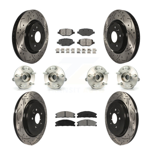 Hub Bearing Coated Brake Rotor Pad Front Rear Kit (10Pc) For Ford Explorer Sport