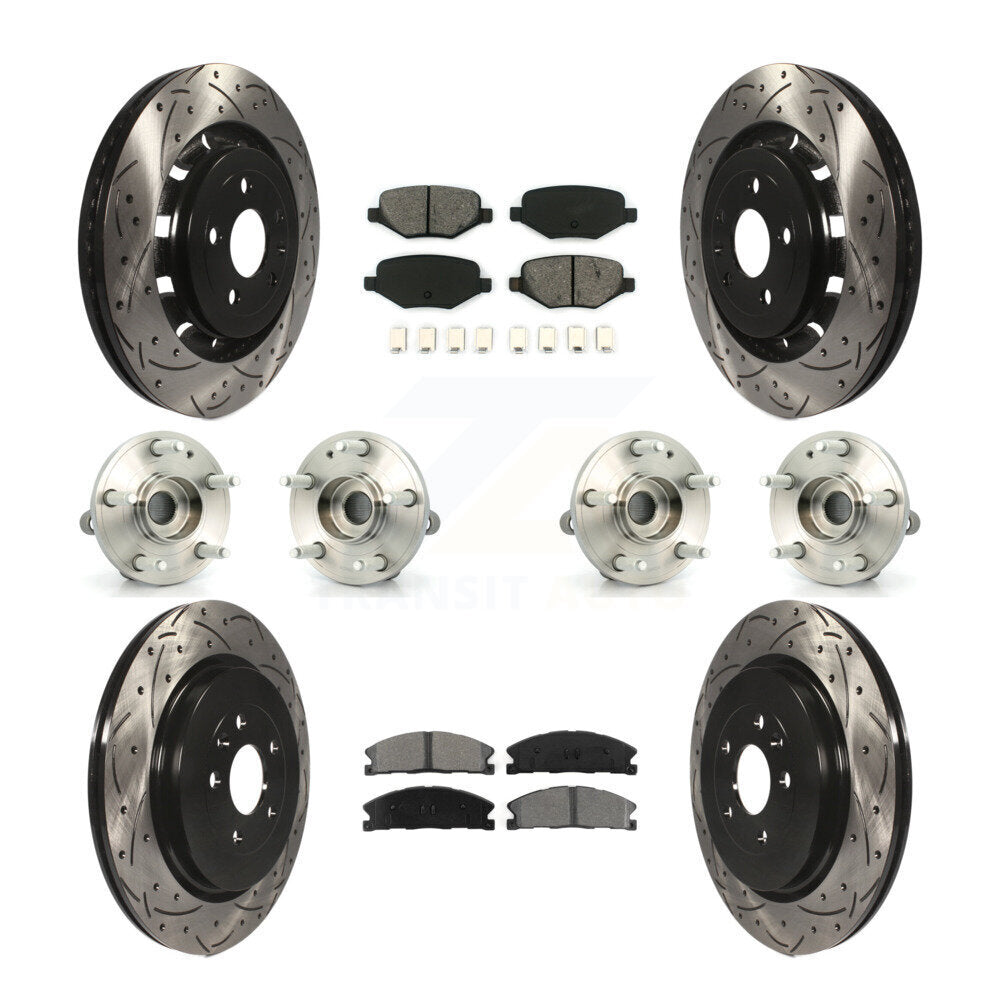 Hub Bearing Coat Brake Rotor Pads Front Rear Kit (10Pc) For Ford Explorer Police
