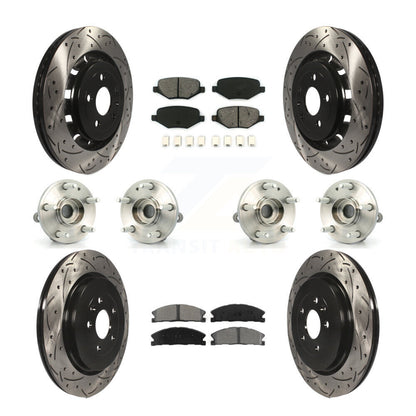 Hub Bearing Coat Brake Rotor Pads Front Rear Kit (10Pc) For Ford Explorer Police
