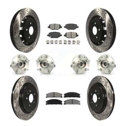 Hub Bearing Coated Disc Brake Rotor Pads Front Rear Kit (10Pc) For Ford Explorer